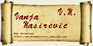 Vanja Maširević vizit kartica